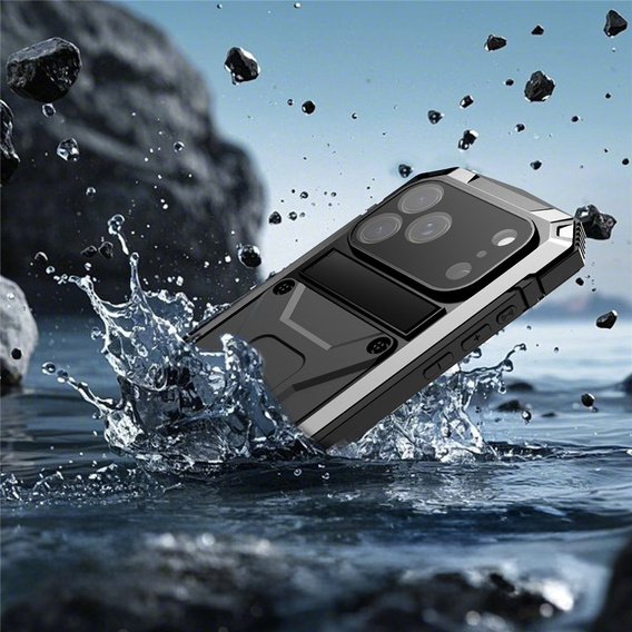 Puzdro R-JUST s podstavcom a integrovaným sklom pre iPhone 17 Pro Max