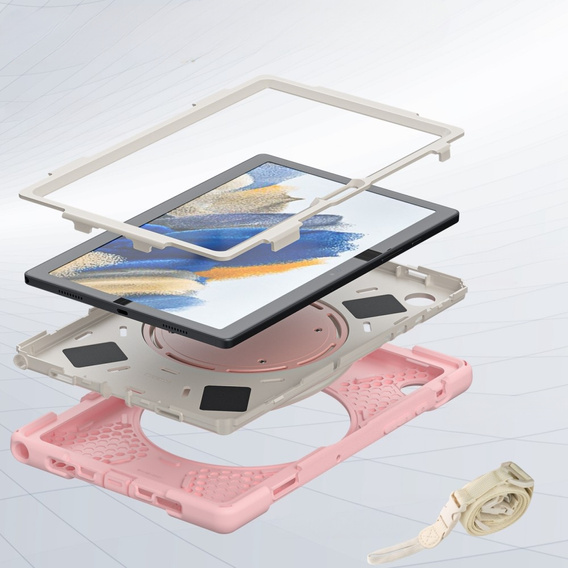 Detské puzdro pre Samsung Galaxy Tab A8 10.5 SM-X200 SM-X205, pancierované s popruhom, modré