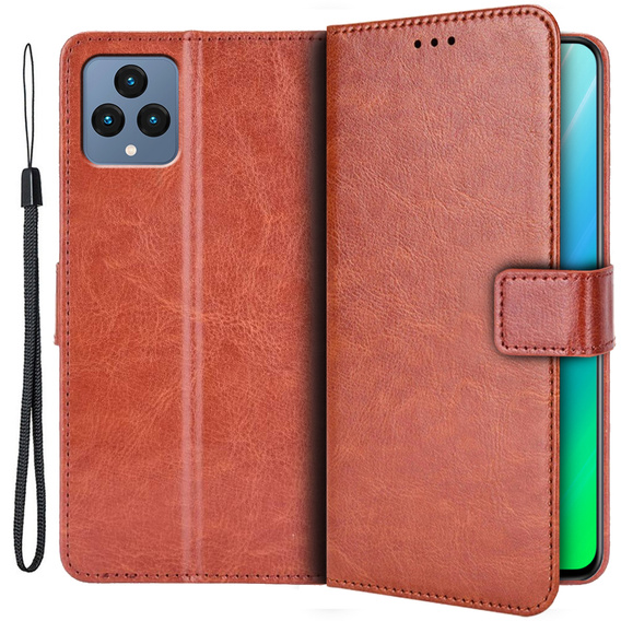 Klapkové puzdro pre T Phone 5G, Crazy Horse Wallet, hnedé