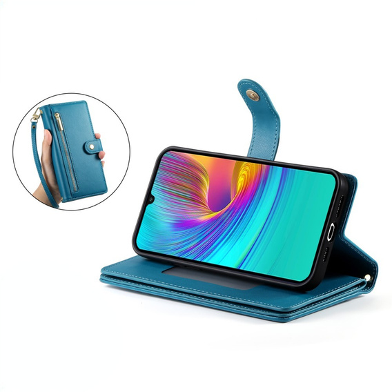 Klapkové puzdro pre Samsung Galaxy A36 5G, Wallet Zipper Pocket, modré