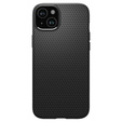 Puzdro Spigen pre iPhone 15, Liquid Air, čierne + tvrdené sklo 9H
