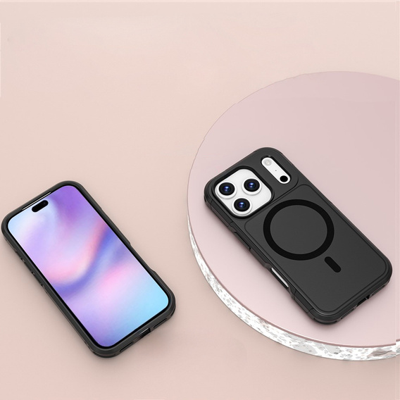 Puzdro MagForce pre iPhone 17 Pro, pre MagSafe, pancierované, čierne