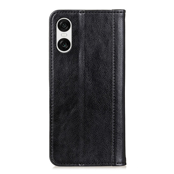 Flipové puzdro pre Sony Xperia 10 VI, Split Leather, čierne