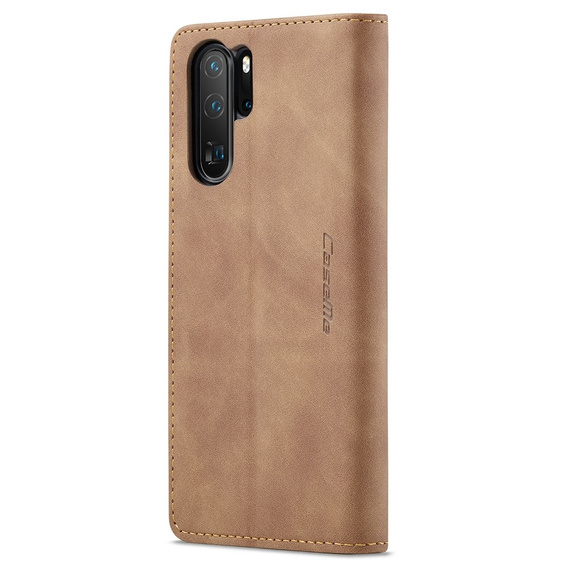CASEME puzdro pre Huawei P30 Pro, Leather Wallet Case, hnedé