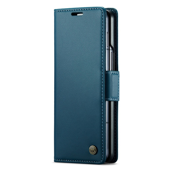 CASEME flipové puzdro pre Samsung Galaxy Z Fold6 5G, Litchi Wallet, modré