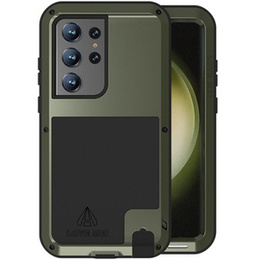 Love Mei Obal na mobil pre Samsung Galaxy S23 Ultra, armored without glass, zelený