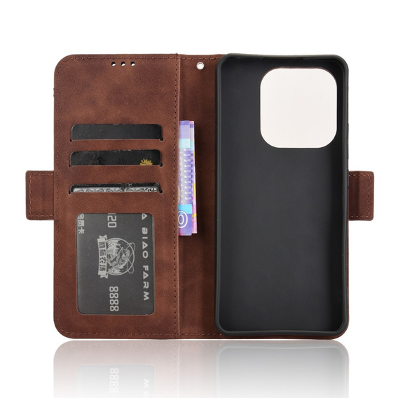 Klapkové puzdro pre Xiaomi Redmi Note 14 4G, Card Slot, hnedé