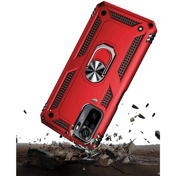 Pancierované obal na mobil pre Xiaomi Redmi Note 10 / 10S, Nox Case Ring, červené