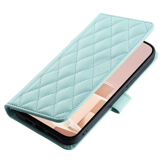Puzdro s chlopňou pre Samsung Galaxy S25 Ultra, Rhombus Crossbody Leather, zelený