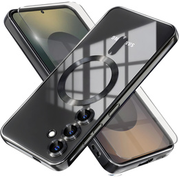 Puzdro pre Samsung Galaxy S25+ Plus, Electro MagSafe, čierne + sklo na displej