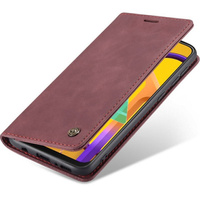 CASEME puzdro pre Samsung Galaxy M21, Leather Wallet Case, bordové