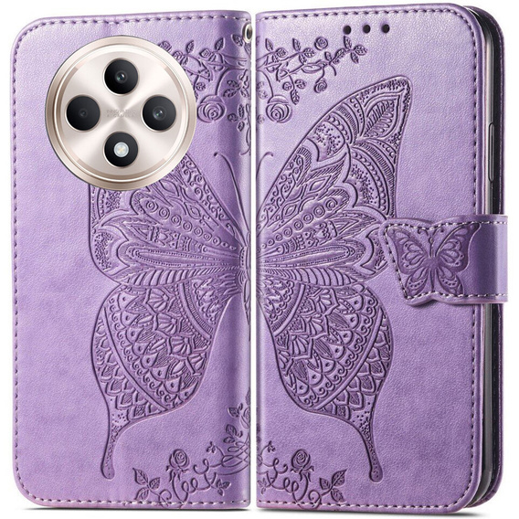Klapkové puzdro pre Oppo Reno 12FS / 12F, Butterfly, fialové