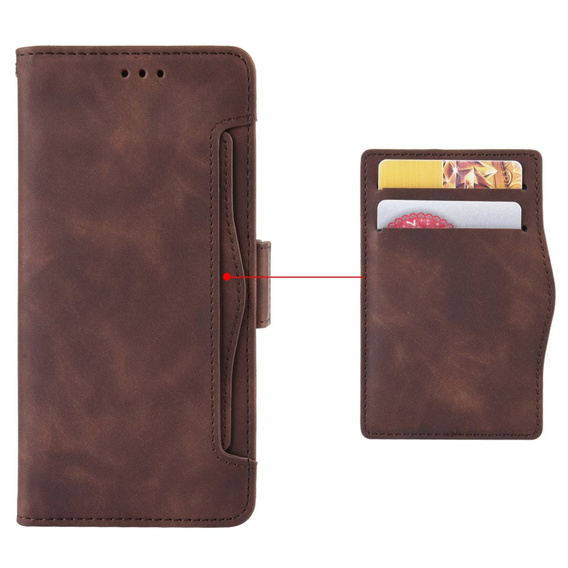 Klapkové puzdro pre Xiaomi Redmi Note 13 Pro 4G / Xiaomi Redmi Note 14S / Xiaomi Poco M6 Pro 4G, Card Slot, hnedé