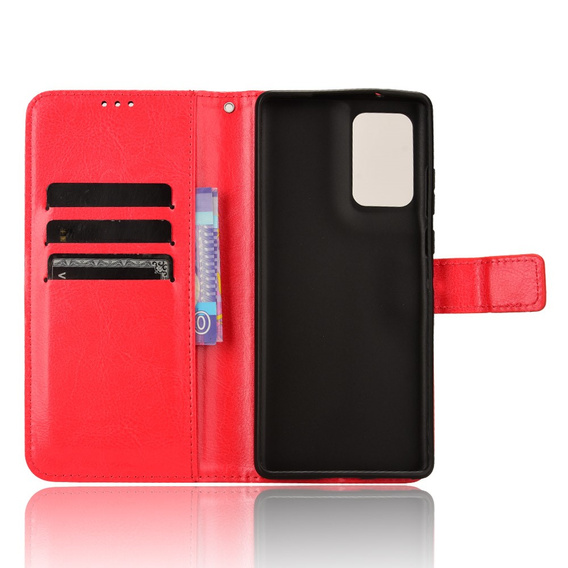 Klapkové puzdro pre Motorola Edge 50 Fusion 5G, Crazy Horse Wallet, červené