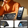 Puzdro pre iPhone 16E, Kickstand Matt Case, pre MagSafe, čierne