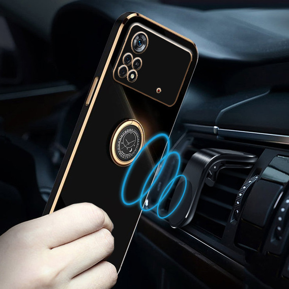Obal na mobil pre Xiaomi Poco X4 Pro 5G, Electro Ring, čierne