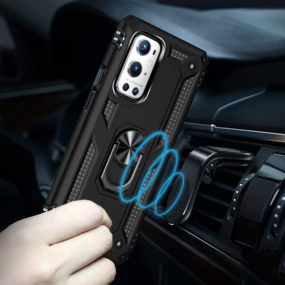 Pancierované obal na mobil pre OnePlus 9 Pro, Nox Case Ring, čierne