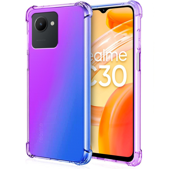 Puzdro pre Realme C30 / Narzo 50i Prime, Gradient Dropproof, Fialová / modrá