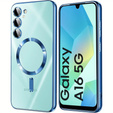 Puzdro pre Samsung Galaxy A16, Electro MagSafe, modré + sklo na displej
