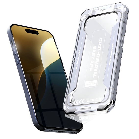 2x tvrdené sklo pre iPhone 16 Pro, ERBORD Easy App Full Screen Protector
