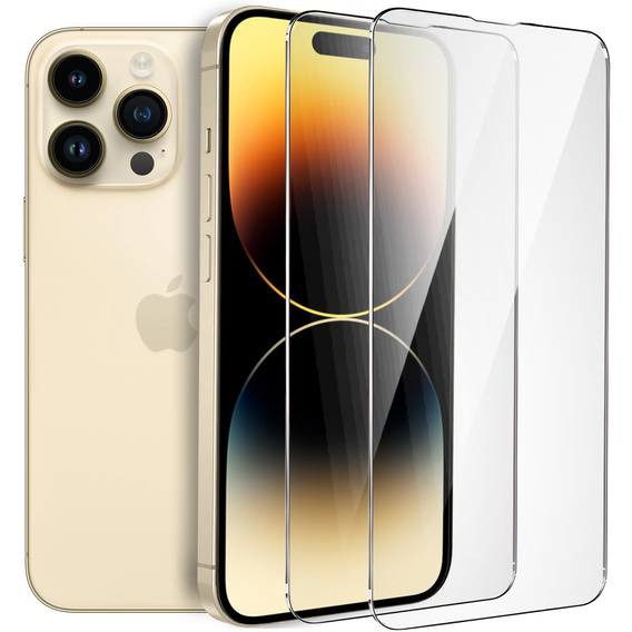 2x tvrdené sklo ERBORD 9H Hard Glass na displeji pre iPhone 14 Pro