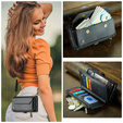 Puzdro CASEME pre Samsung Galaxy A56 5G, RFID Leather Wallet, s popruhom cez rameno, čierne