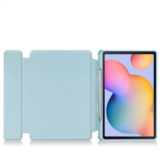 Puzdro s klávesnicou pre Samsung Galaxy Tab S6 Lite 2024 / 2022 / 2020, Rotary 360° Leather, svetlomodré