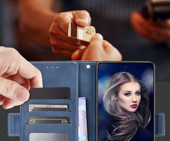 Klapkové puzdro pre Motorola Edge 50 Pro, Card Slot, tmavomodré