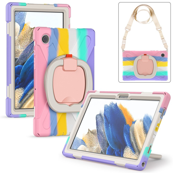 Detské puzdro pre Samsung Galaxy tab A8 10.5 SM-X200 SM-X205, pancierované s popruhom, modré