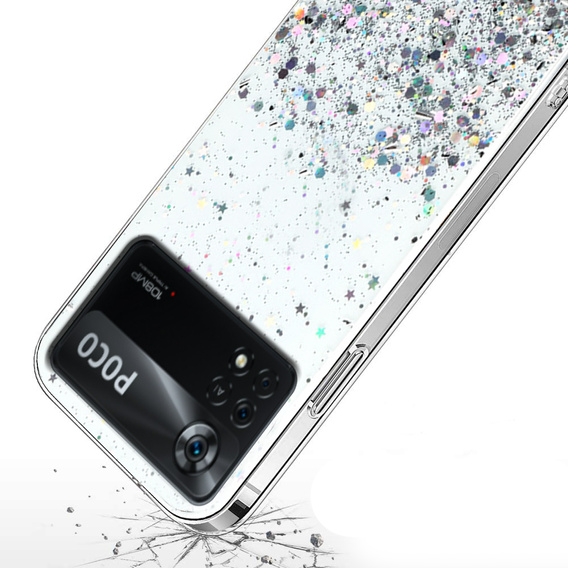 Obal na mobil pre Xiaomi Poco X4 Pro 5G, Glittery, priehľadné