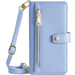 Klapkové puzdro pre iPhone 14 Pro, Wallet Zipper Pocket, modré