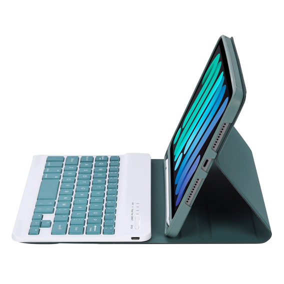 Puzdro s bluetooth klávesnicou pre iPad mini 8.3" 2021 (6 gen.) / iPad mini 8.3" 2024 (7 gen.), temno zeleno