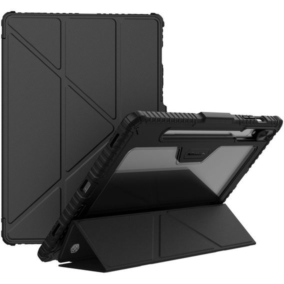 Puzdro Nillkin pre Samsung Galaxy Tab S9+, s priestorom pre stylus, čierne