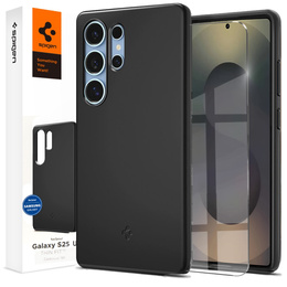 Puzdro Spigen pre Samsung Galaxy S25 Ultra, Thin Fit Mag, čierne + tvrdené sklo 9H