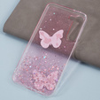 Puzdro pre Samsung Galaxy S24, Glitter Butterfly, ružové