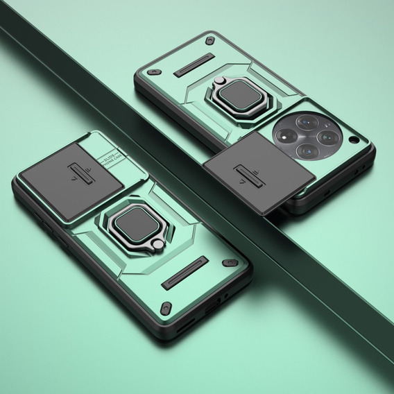 Puzdro pre OnePlus 12 5G, KickStand Camera Lens, zelený