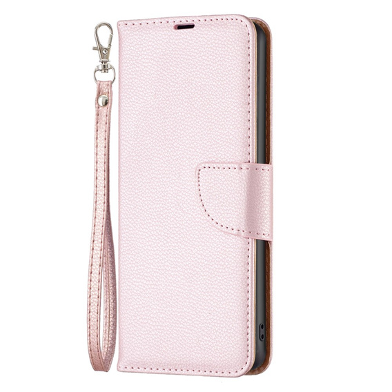 Klapkové puzdro pre Samsung Galaxy A25 5G, Wallet Litchi Leather, ružové + 9H sklo 