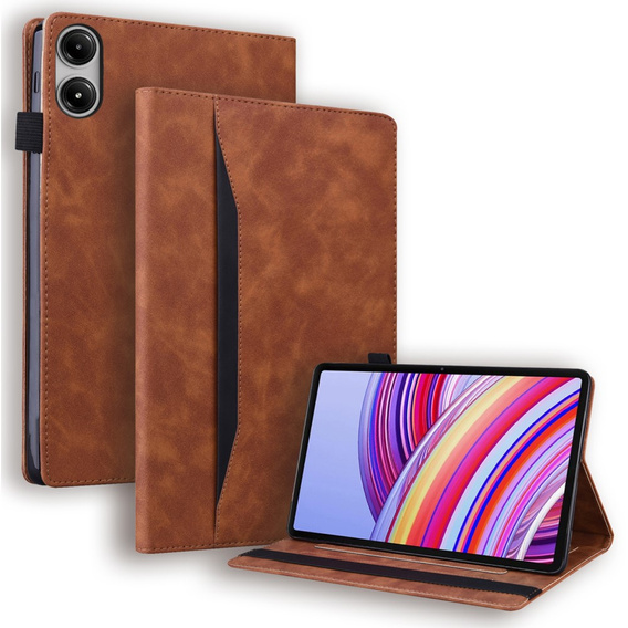 Puzdro pre Xiaomi Redmi Pad Pro / Xiaomi Poco Pad, Classic, s priestorom pre stylus, hnedé