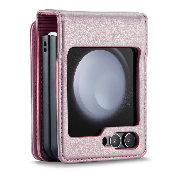 CASEME flipové puzdro pre Samsung Galaxy Z Flip5 5G, Litchi Wallet, ružové