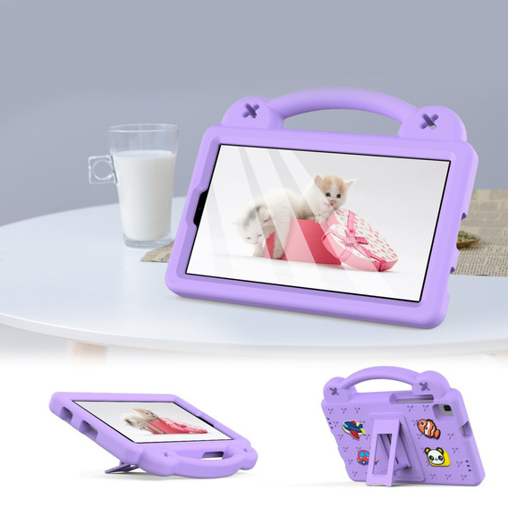 Detské puzdro pre Samsung Galaxy Tab A7 Lite 8.7 T220/T225, Cute Patterns, so stojanom, fialové