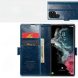 CASEME flipové puzdro pre Samsung Galaxy S22 Ultra, Waxy Textured, modré