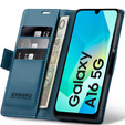Puzdro pre Samsung Galaxy A16, ERBORD Glossy Litchi, flipová peňaženka, modré