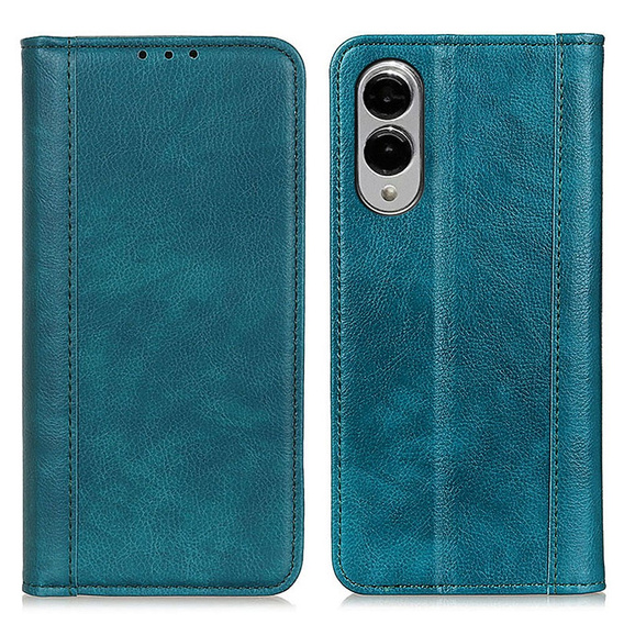 Flipové puzdro pre Samsung Galaxy S25 Edge, Split Leather, zelený