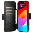 Flipové puzdro 2 v 1 pre iPhone 17 Pro Max, SUTENI, pre MagSafe, čierne
