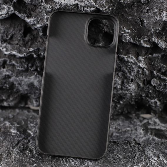 Puzdro pre iPhone 14, Aramid Fiber Cover, čierne
