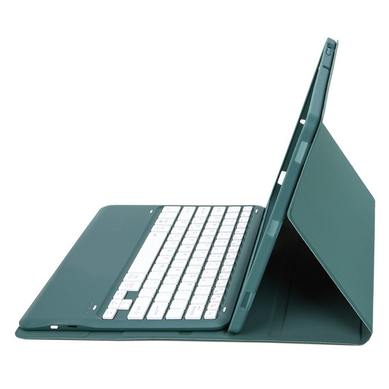Puzdro + klávesnica Samsung Galaxy Tab S9+, Leather Pen Slot, tmavozelené