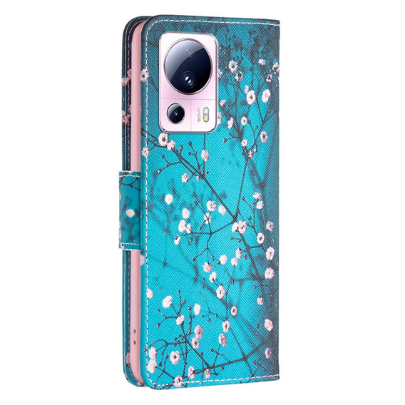 Klapkové puzdro pre Xiaomi 13 Lite, Wallet, sakura, modré