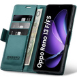 Puzdro pre Oppo Reno 13F / Oppo Reno 13FS, ERBORD Glossy Litchi, flipová peňaženka, zelený