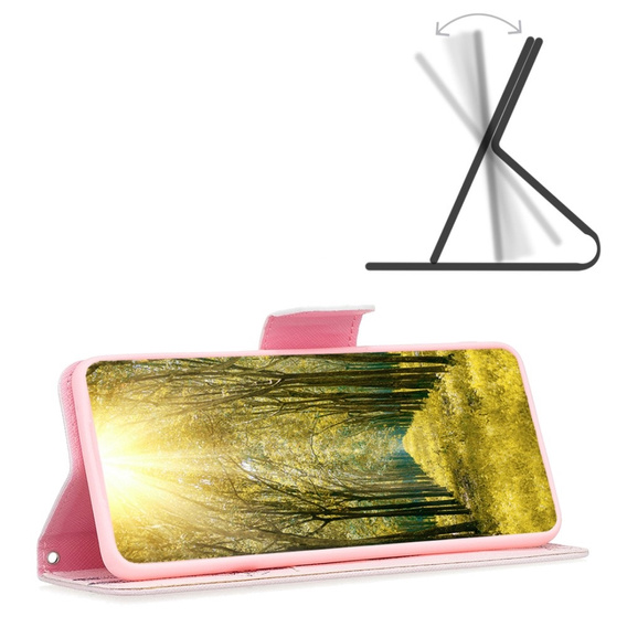 Klapkové puzdro pre Motorola Edge 40 Neo, Wallet, giraffe, ružové