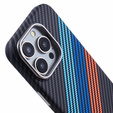 Puzdro pre iPhone 15 Pro, Carbon Fiber MagSafe, tmavomodré